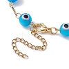 Lampwork Evil Eye Link Chain Bracelets BJEW-JB10045-02-4