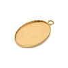 Ion Plating(IP) 304 Stainless Steel Pendant Cabochon Settings STAS-WH0055-02B-G-2