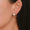 10Pairs 10 Colors Opaque Resin & Walnut Wood Stud Earring Findings MAK-CJ0001-11-6