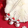 Christmas Alloy Enamel Dangle Earrings & Pendant Necklaces Sets for Women QO4736-1-2