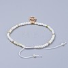 Electroplate Glass Braided Beads Bracelets BJEW-JB04311-4