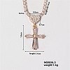 Chic Cross Necklace with Shiny Diamonds and Virgin Mary Pendant WL1506-5-1