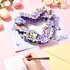 Pop Up 3D Heart Butterfly Bouquet Greeting Cards AJEW-FZC0001-06-4