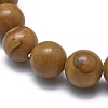 Natural Wood Lace Stone Bead Stretch Bracelets X-BJEW-K212-A-041-3