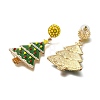 Christmas Alloy Plastic Bead Stud Earrings for Women EJEW-U024-02G-02-2