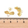 Leaf Brass Stud Earrings EJEW-D351-02G-3