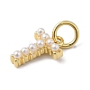 Rack Plating Brass with ABS Plastic Imitation Pearl Charms KK-B092-30T-G-2