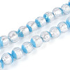 Luminous Handmade Lampwork Silver Foil Beads Strand FOIL-N029-03C-1