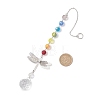 Chakra Glass Beads & Brass Dragonfly Hanging Suncatchers HJEW-JM04684-3
