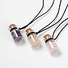 Beautiful Design Adjustable Glass Wishing Bottle Pendant Necklaces NJEW-JN01344-1