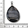 Natural Black Banded Agate(Dyed & Heated) Pendants G-F820-14P-10-3