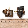 Natural Tiger Eye Carved Pendants G-H357-02G-11-3