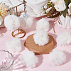 Handmade Faux Rabbit Fur Pom Pom Ball Covered Pendants WOVE-GF0001-03-4