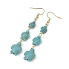 Dyed Tortoise Synthetic Turquoise Dangle Earrings EJEW-JE07362-02-2