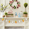 2Pcs Felt Rabbit Carrot & Wood Beads Hanging Banners DIY-WR0005-47-5