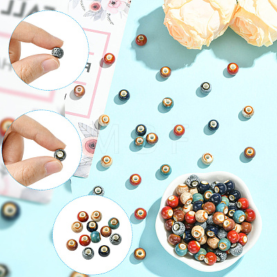 180Pcs 6 Colors Handmade Porcelain Beads PORC-SC0001-21A-1
