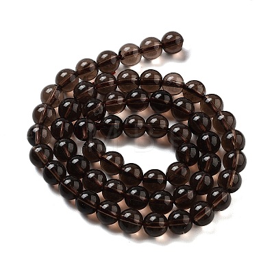 Natural Smoky Quartz Round Beads Strands G-E329-6mm-38A-1