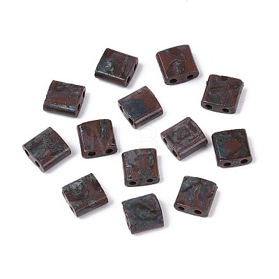 2-Hole Baking Paint Glass Seed Beads SEED-N009-03C-1