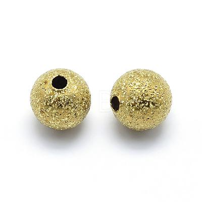 Brass Textured Beads KK-A143-06C-8mm-RS-1