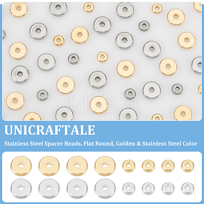 Unicraftale 120Pcs 4 Styles 304 Stainless Steel Spacer Beads STAS-UN0050-38-1