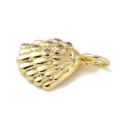 Brass Micro Pave Clear Cubic Zirconia Pendants KK-U046-02G-07-1