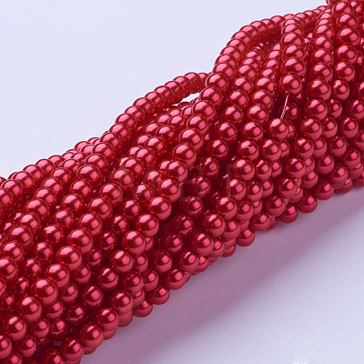 Glass Pearl Beads Strands X-HY-4D-B70-1