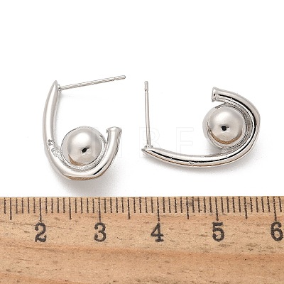 Brass Stud Earrings EJEW-Q015-11P-1