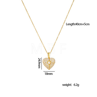 Brass Micro Pave Cubic Zirconia Openable Blank Locket Pendant Necklaces for Engraved Name FS-WG25E25-01-1