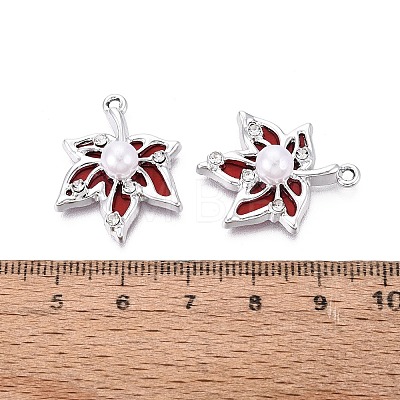 Alloy with ABS Imitation Pearl & Crystal Rhinestone & Acrylic Pendants PALLOY-Q466-04P-03-1