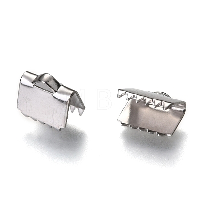 Unicraftale 304 Stainless Steel Ribbon Crimp Ends STAS-C018-22P-01-1