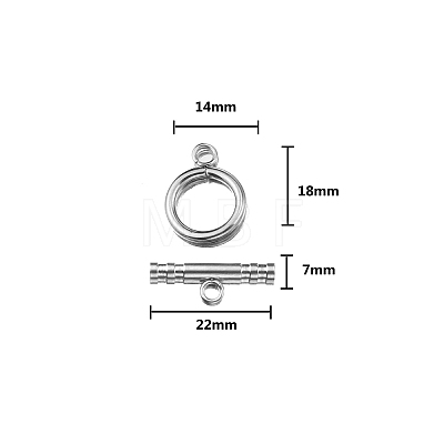 Stainless Steel Toggle Clasps PW-WG419A3-09-1