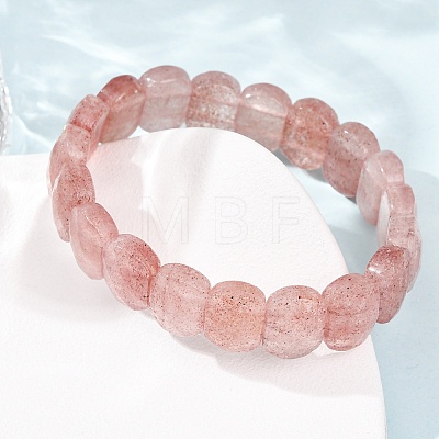 Synthetic Strawberry Quartz Beaded Stretch Bracelets for Unisex G-K303-01F-1