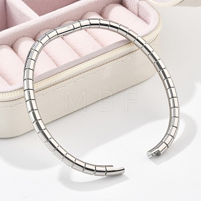 Texture 304 Stainless Steel Bangles for Women BJEW-Z092-14P-1