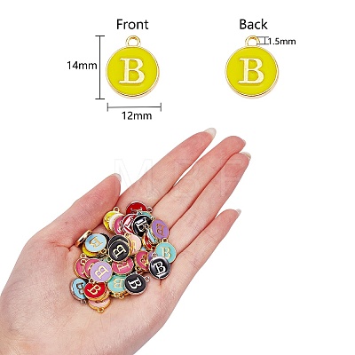 120Pcs 12 Colors Golden Plated Alloy Charms ENAM-SZ0001-64B-1