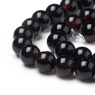 Natural Black Agate Beads Strands X-G-L555-04-8mm-1