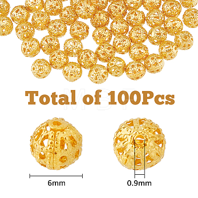 SUPERFINDINGS 100Pcs Brass Beads KK-FH0007-13-1