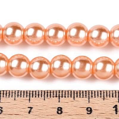 Baking Painted Pearlized Glass Pearl Round Bead Strands HY-Q330-8mm-33-1