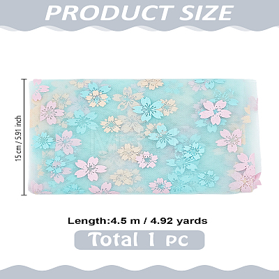 4.5M Sakura Printed Chinlon Tulle Rolls DIY-LP0005-97A-1