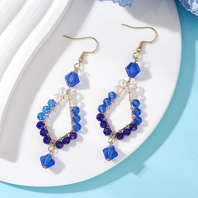 Glass Dangle Earrings EJEW-JE06868-01-1