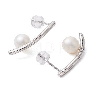 Natural Pearl Ear Studs EJEW-P286-15P-1