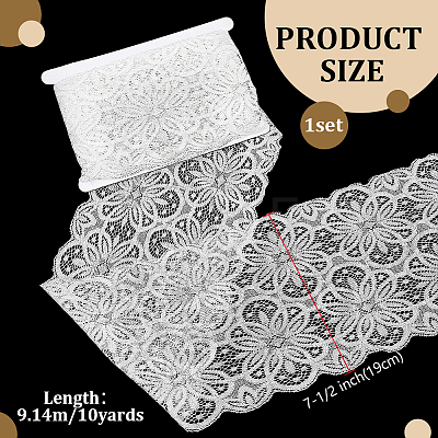 1Pc Spandex with Nylon Lace Edge Trim Ribbon OCOR-FG0003-45A-1