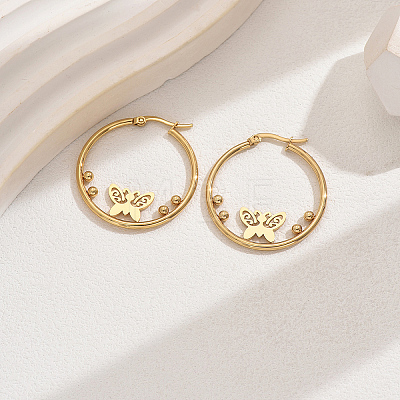 Stainless Steel Geometric Retro Casual Hoop Earrings for Women EP5008-2-1