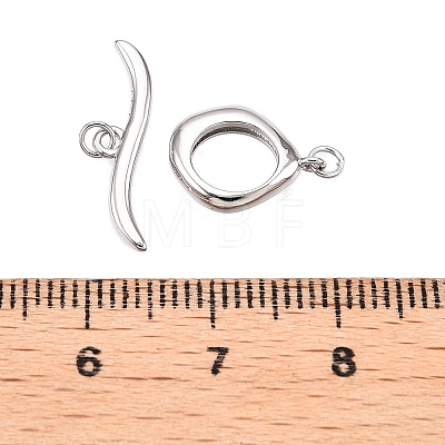 925 Sterling Silver Oval Toggle Clasps STER-T007-110P-1