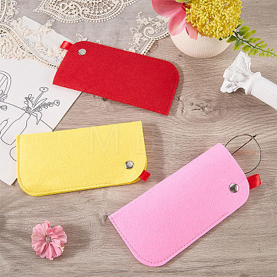 3Pcs 3 Colors Rectangle Felt Eyeglass Case AJEW-CN0007-36B-1