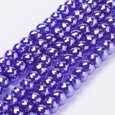 Electroplate Glass Bead Strands EGLA-P027-PL01-1