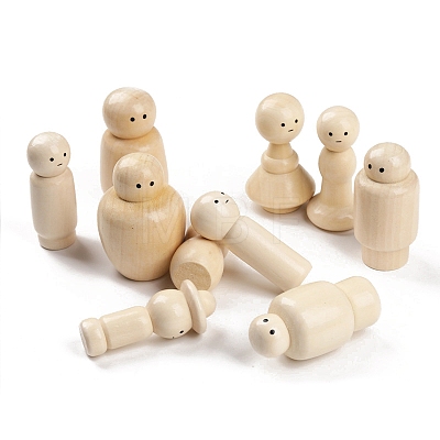 Unfinished Wooden Peg Dolls Set PW-WGFF26E-01-1