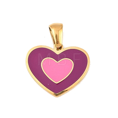 304 Stainless Steel Enamel Pendants STAS-B131-01G-03-1