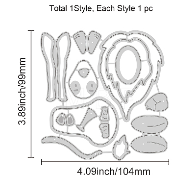 Carbon Steel Cutting Dies Stencils DIY-WH0263-0218-1