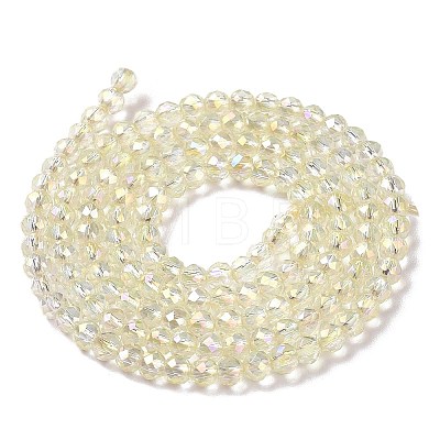 Electroplate Transparent Glass Beads Strands GLAA-H021-01B-FR04-1