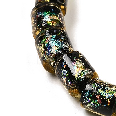 Handmade Dichroic Foil Glass Beads Strands DICH-U001-09B-1